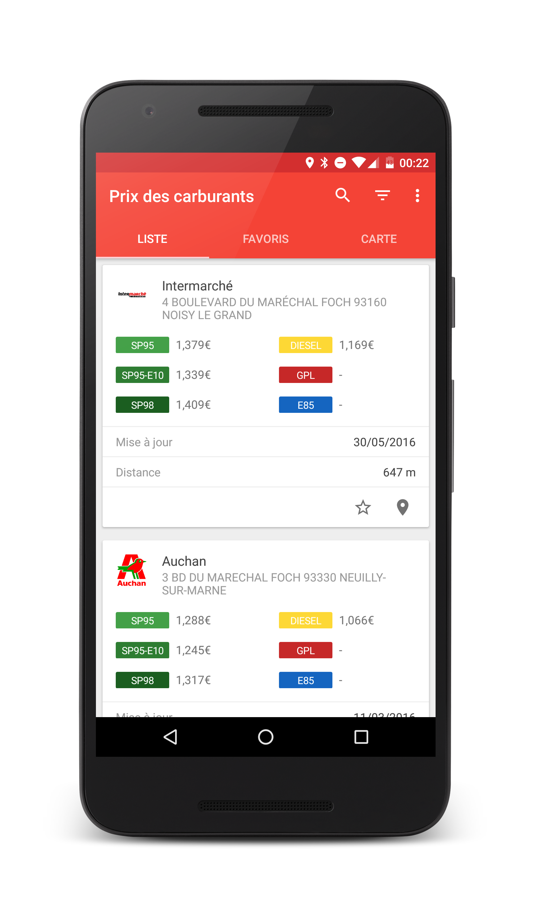 Prix des carburants - Android